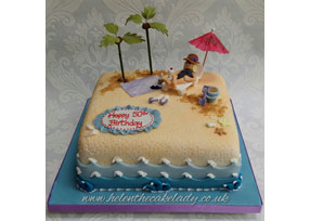 Beach Theme 50th Birthday Cake