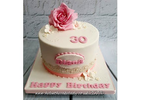 Pink Rose and Lace Cake