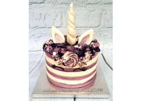 Striped Unicorn-Style Cake