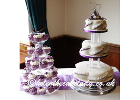3 tier & cupcakes