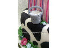 Cow and Flowers Cake