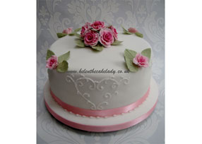 traditional 3 tier pink pastel